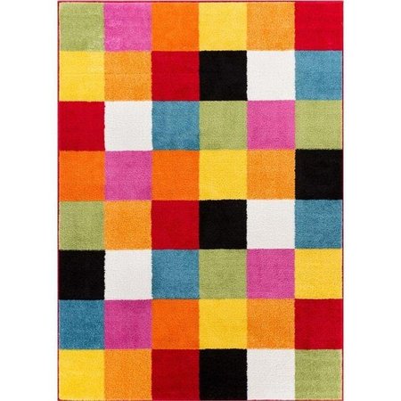 WELL WOVEN Well Woven 09534 Bright Square Kids Rug; Multicolor - 3 ft. 3 in. x 5 ft. 9534